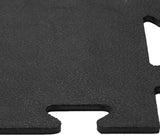 Rubber-Cal "Armor-Lock " Interlocking Rubber Tiles, Black, 16 Pack