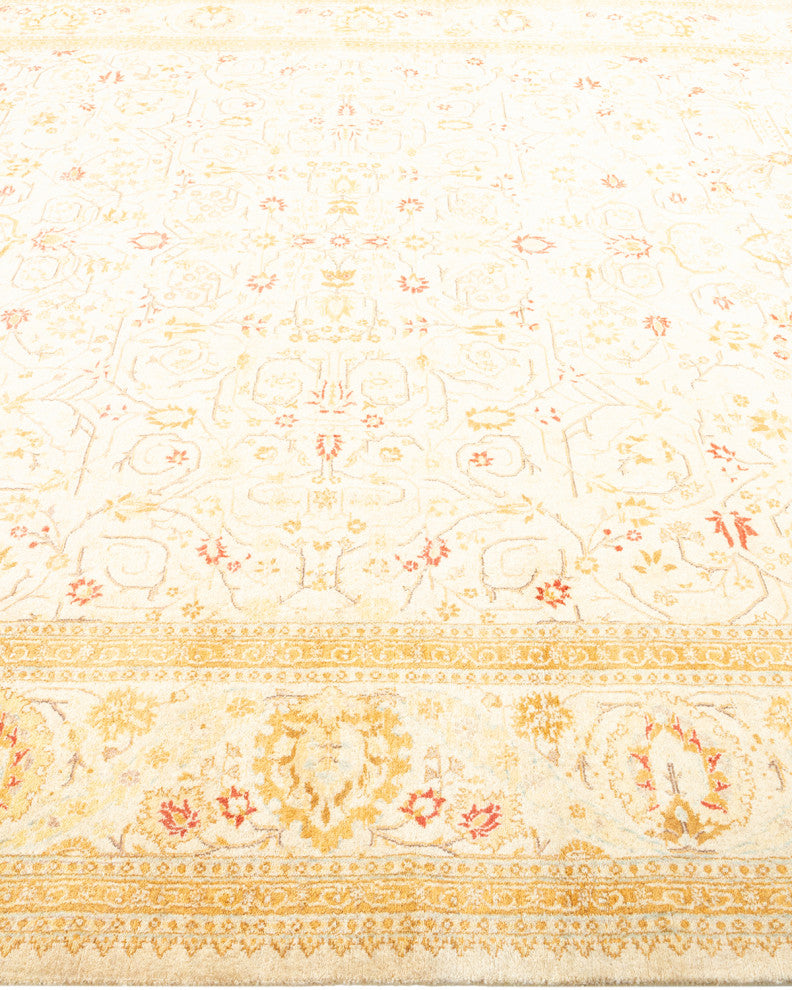 David, One-of-a-Kind Hand-Knotted Area Rug, Ivory, 8' 3"x10' 5"