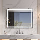 Frameless LED Lighted Bathroom Mirror With Defogger Dimmer, 48"x36"