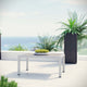 Silver Gray Shore Outdoor Patio Aluminum Coffee Table