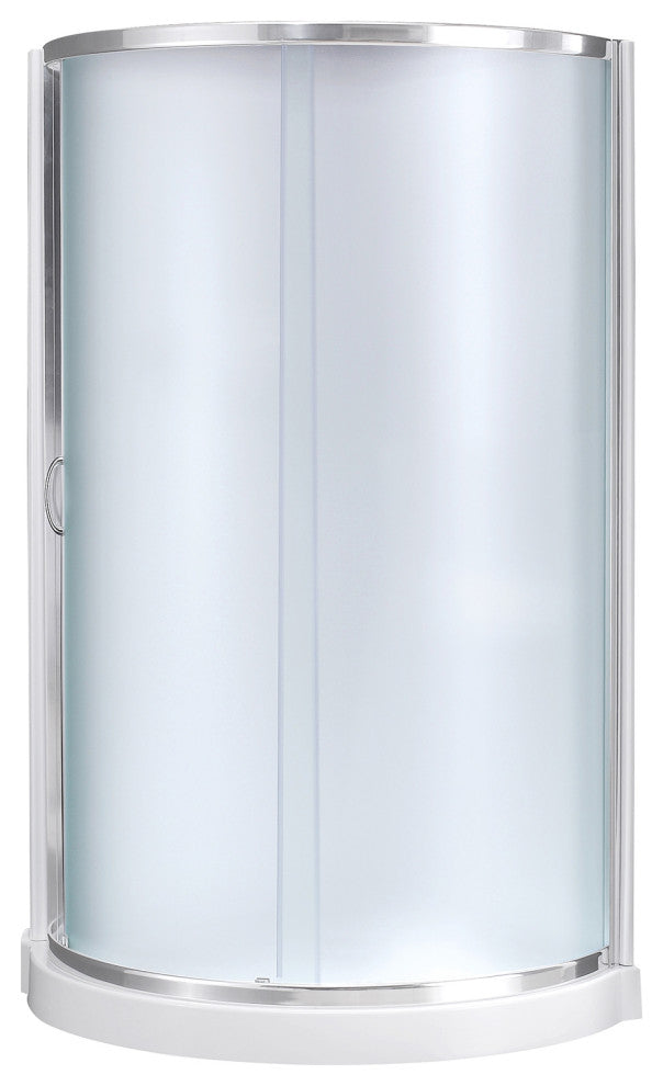 Ove Decors Breeze 34 Shower Kit, Frosted Walls and Base, Polished Chrome