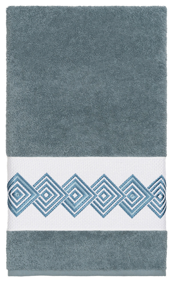 Linum Home Textiles Noah Embellished, Teal, Bath Towel, 4-Piece Set