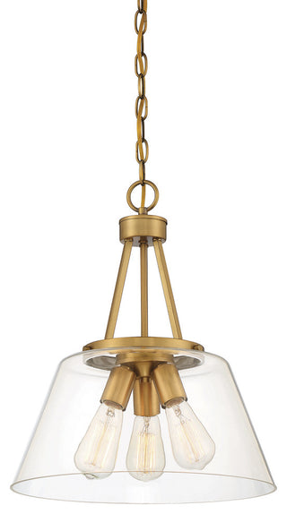 Calhoun 3-Light Warm Brass Pendant