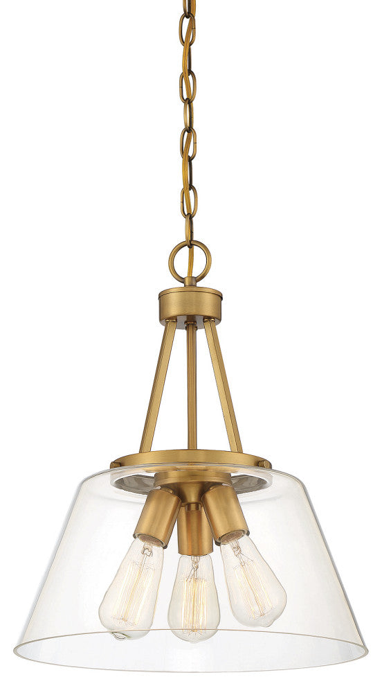 Calhoun 3-Light Warm Brass Pendant
