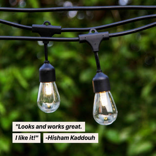 Ambience Pro, Waterproof, Solar Outdoor String Lights, Hanging, 2700K, 24'