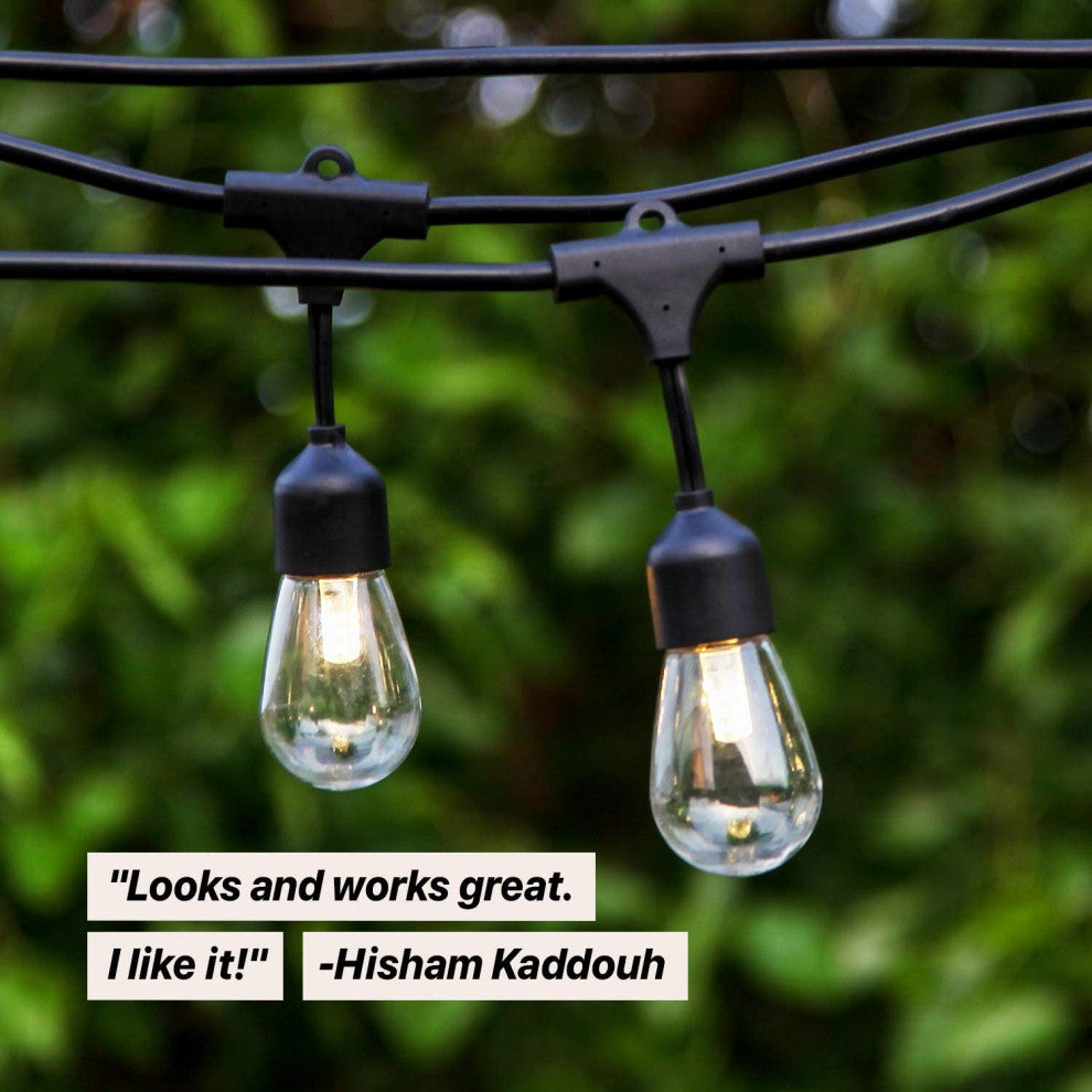 Ambience Pro, Waterproof, Solar Outdoor String Lights, Hanging, 2700K, 24'