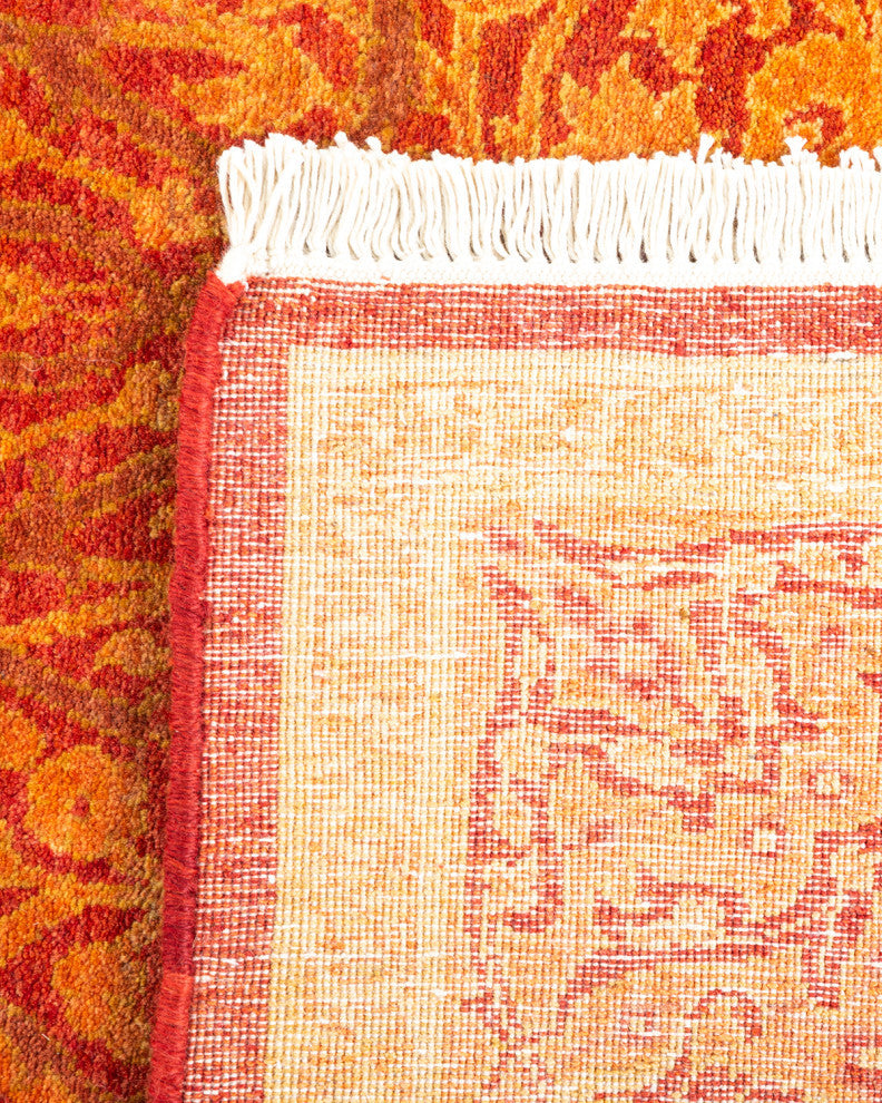 Mogul, One-of-a-Kind Hand-Knotted Area Rug Orange, 3'0"x9'0"