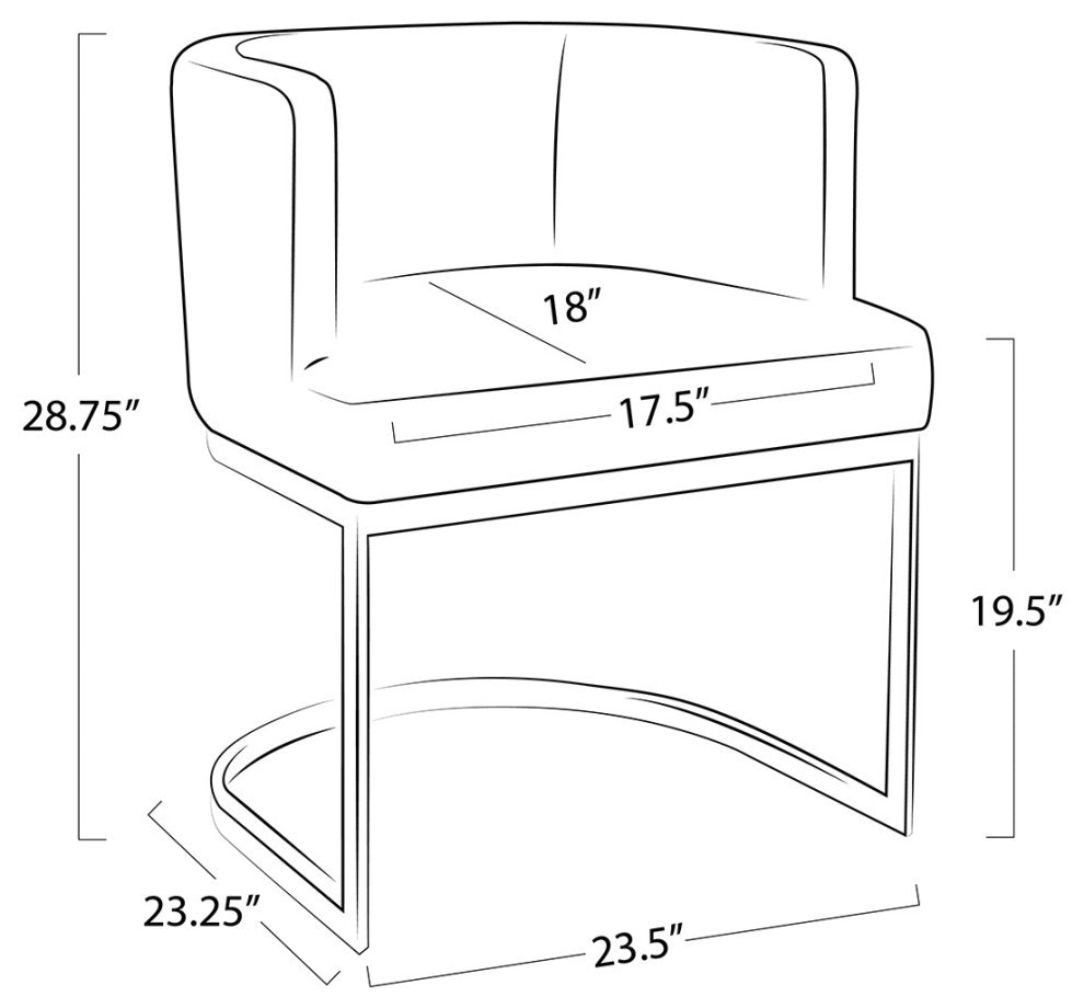 Owen Leather Dining Chair, Cappuccino