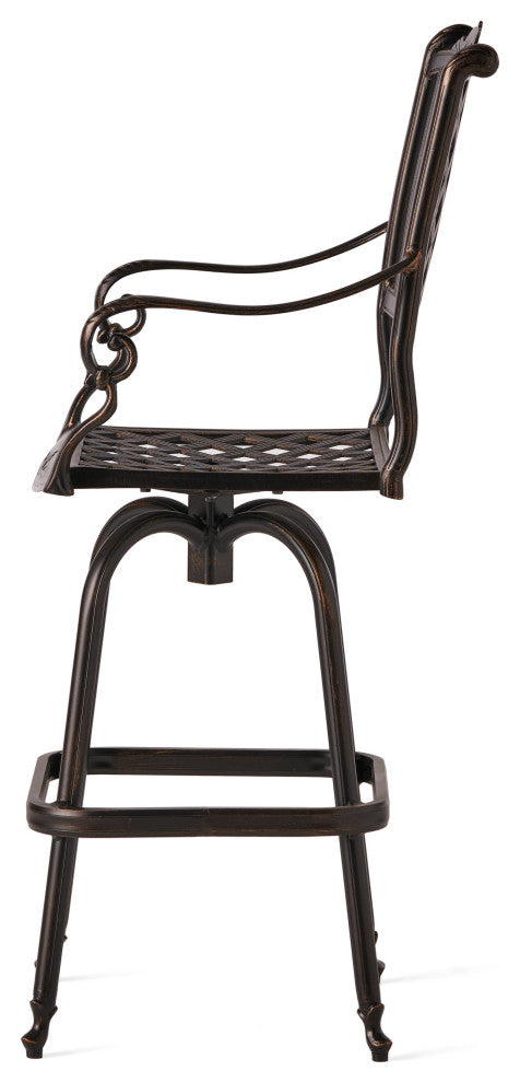 GDF Studio Pomelo Outdoor Cast Aluminum Bar Stools, Set of 2