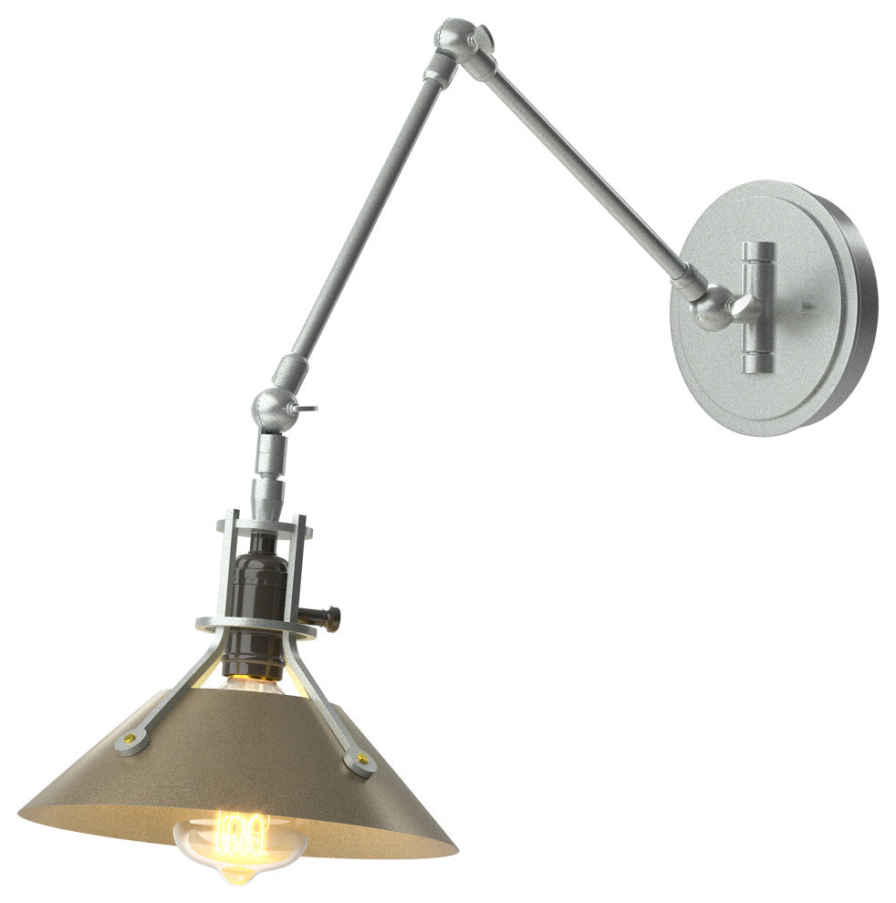 Henry Sconce, Vintage Platinum Finish, Soft Gold Accents