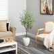 63" Eucalyptus Artificial Tree, White Planter