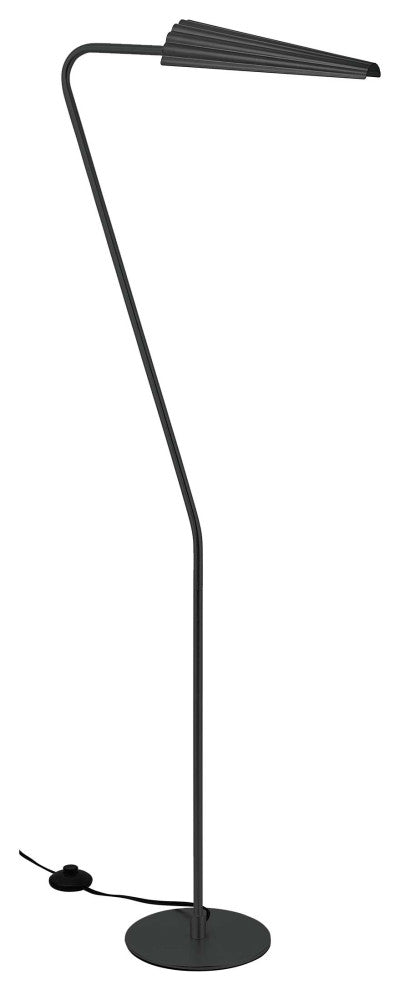 Cassie 1 Light Floor Lamp, Incandescent, Matte Black, Matte Black