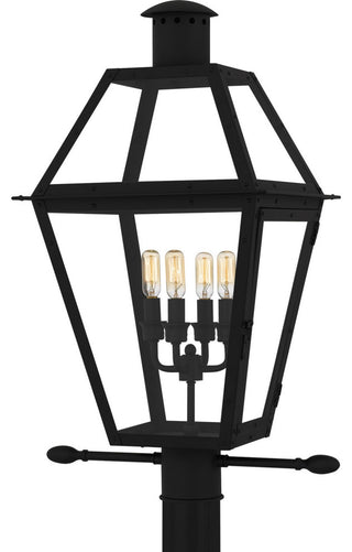 Rue De Royal Four Light Outdoor Post Lantern in Earth Black