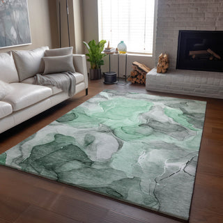 Premium Machine Washable Mayfield AMF504 Green 10' x 14' Rug