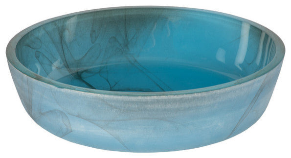 Eden Bath EB_GS51 Blue Mist Flat Bottom Glass Vessel Sink