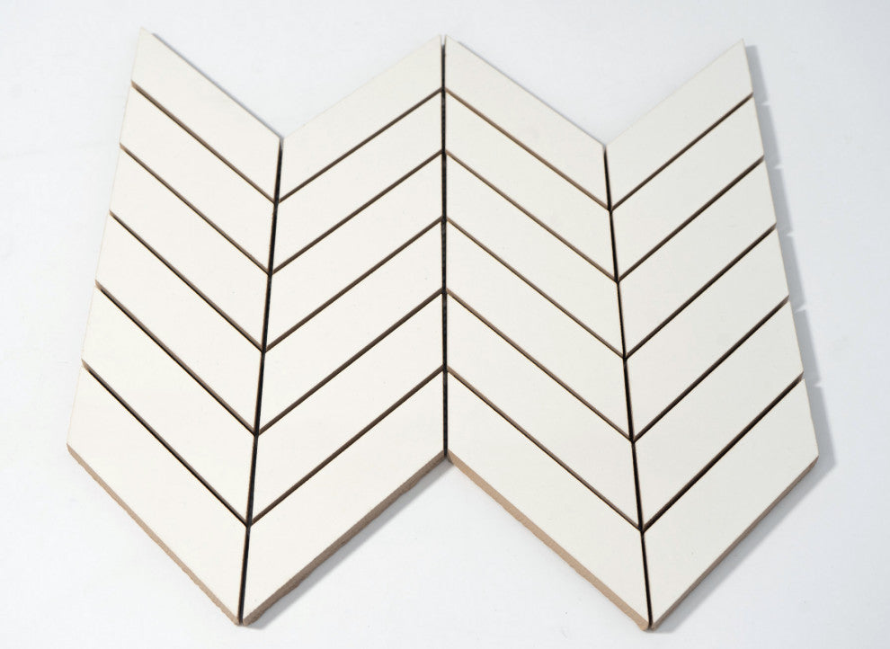 Chevron 11.8"x11.8" Herringbone Snow Porcelain Wall & Floor Mosaic Tile