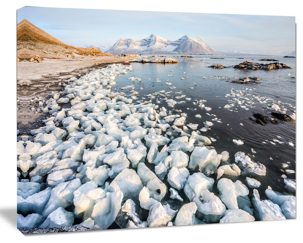 Sunny Morning in Arctic Spitsbergen, Large Landscape Canvas Art, 20"x12"