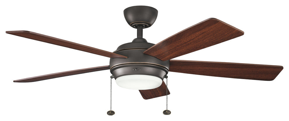52" Starkk LED Fan, Olde Bronze/Walnut/Cherry Blade