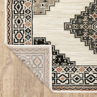 Garson Diamond Medallions Area Rug, Ivory, 1'10"x7'6"