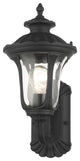 Textured Black Traditional, Victorian, Sculptural, Outdoor Wall Lantern
