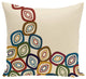 Falling Leaves Geometric Print Pillow, Cream And Multi, 18"x18"