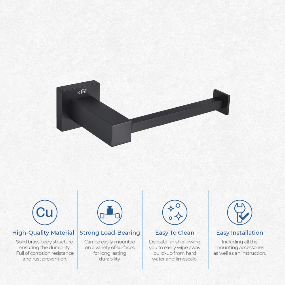 Cube Bathroom Tissue Holder KBA1502, Matte Black