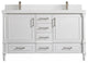 Aberdeen 60 Double Bathroom Vanity in White 2" White Quartz