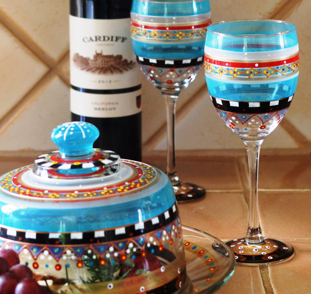 Mosaic Carnival Wine Glasses, Set of 2