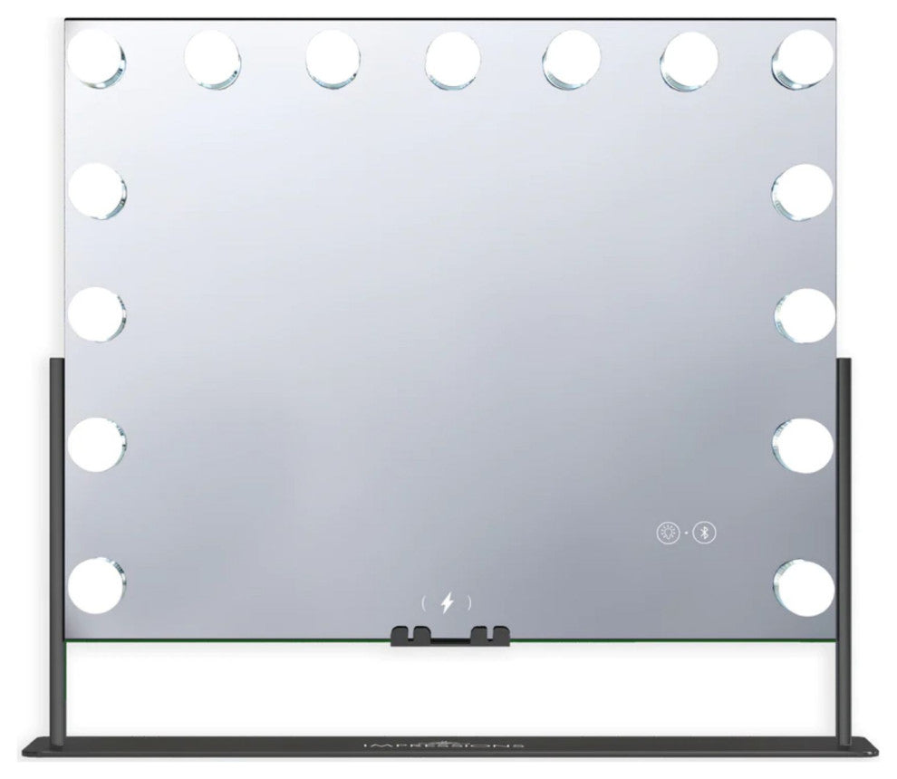Gilded Tri Tone LED Makeup Mirror, Black