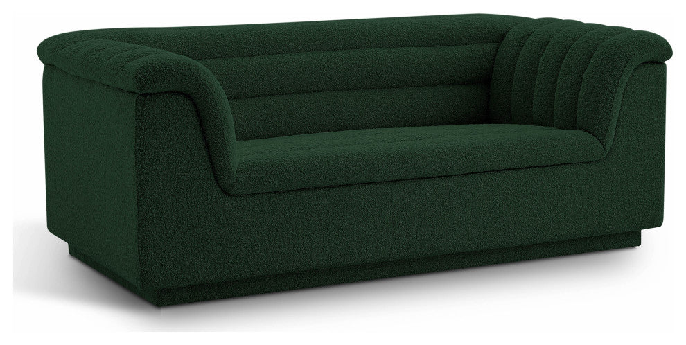 Cascade Upholstered Set, Green, Boucle Fabric, Loveseat