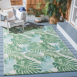 Safavieh Barbados Collection Indoor-Outdoor BAR592 Rug, Green/Teal, 3'3"x5'3"