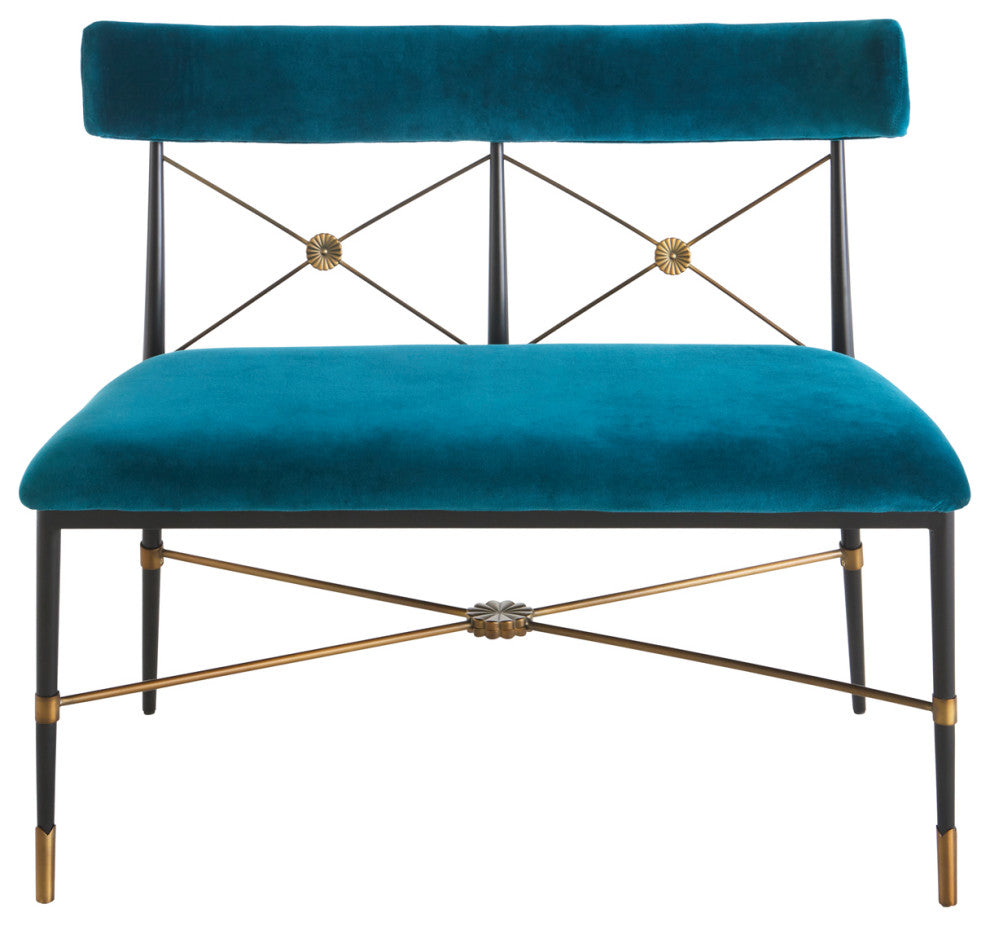 Rider Two-Seater Dining Bench, Rialto Peacock