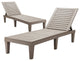 Costway 2 PCS Patio Lounge Chair Chaise Recliner Weather Resistant Adjust Brown