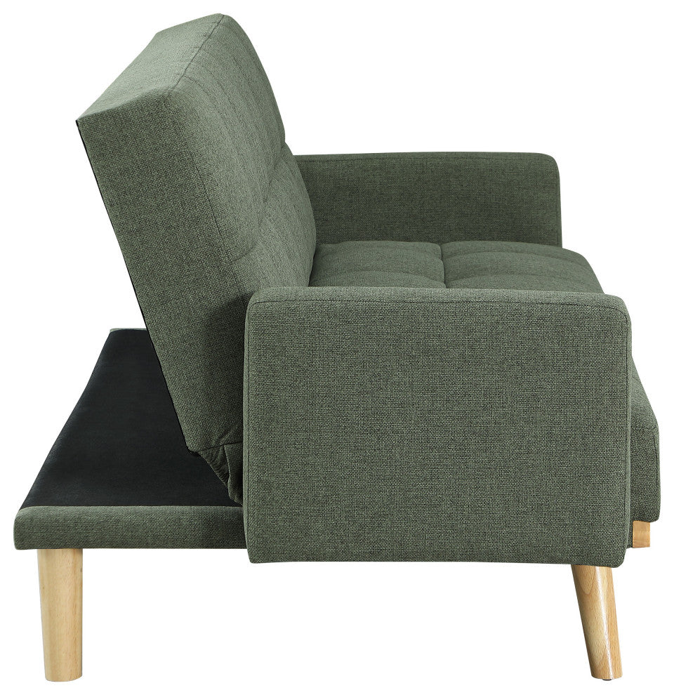Kourtney Upholstered Tufted Convertible Sofa Bed Sage Green
