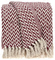 Burgundy Handloom Herringbone Weave With Tassels