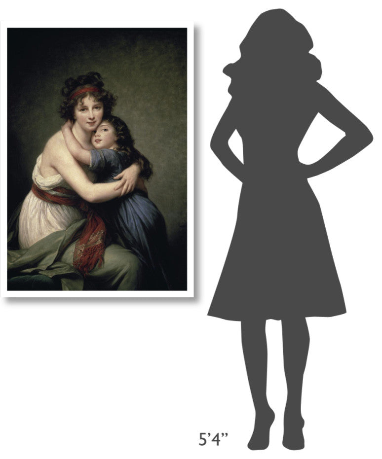 "Madame Vigee Le Brun and Her Daughter" Paper Art, 29"x42"