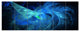 Blue on Dark Fractal Illustration, Abstract Canvas Art Print, 70"x28", 6 Panels