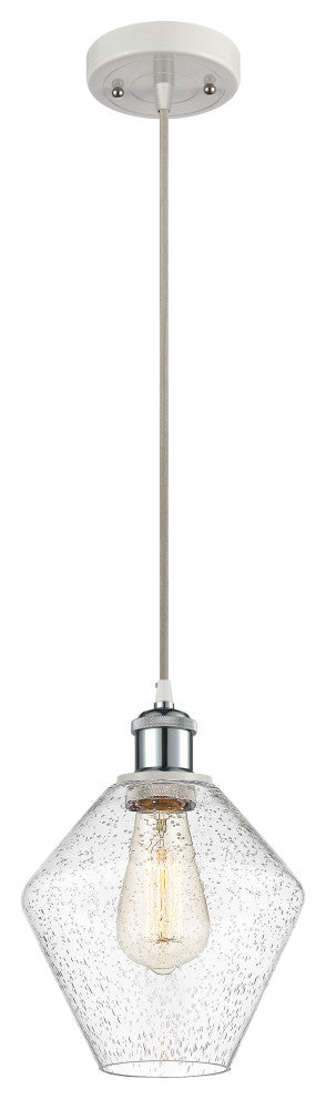 Innovations 516-1P-WPC-G654-8 1-Light Mini Pendant, White, Polished Chrome