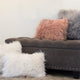 Frisco Mongolian Sheepskin Faux Fur Pillow, Dusty Rose, 12"x20"