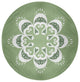 Ikat Mandala Chenille Rug, Sage Green, 5'' Round