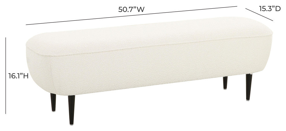 Denise Cream Boucle Bench