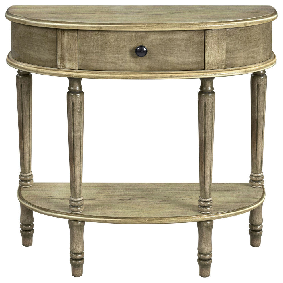 Butler Specialty Company, Mozart Demilune Console Table with Storage, Beige