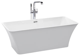 Ether White Freestanding Acrylic Insulated Bath Tub 67"x30"x23", White