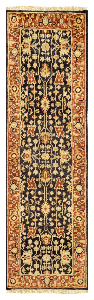 Surya Taj Mahal TJ-6599 2'x3' Rug, Black/Burnt Orange/Tan/Wheat/Camel