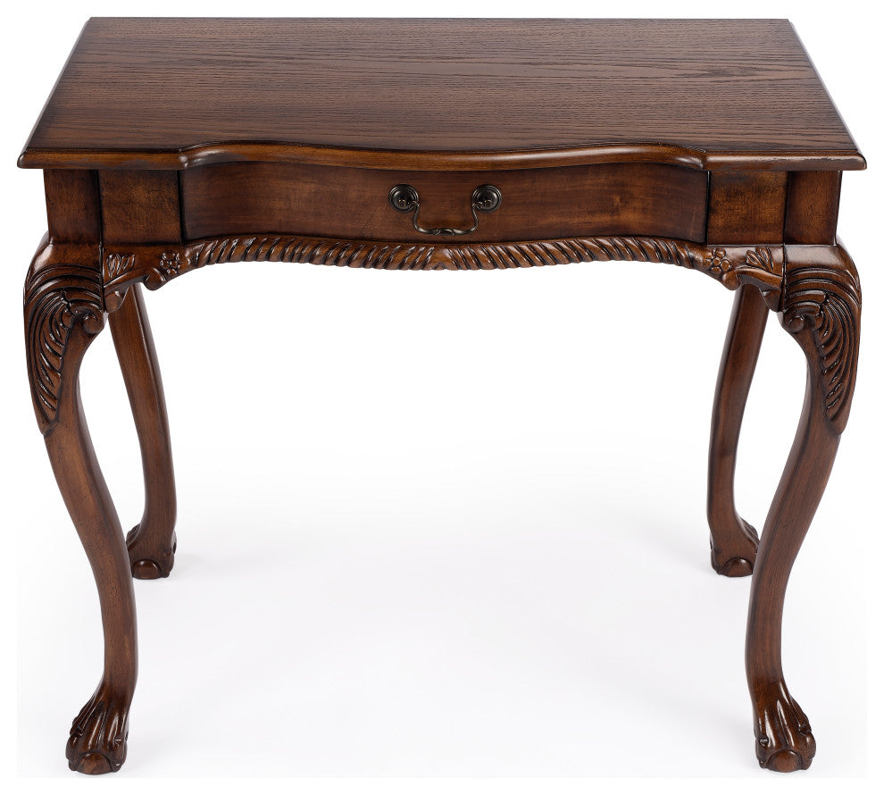 Dupree 33" Wood Writing Desk, Medium Brown