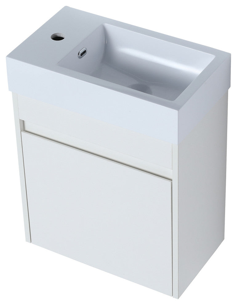 18" Mini Bath Vanity Set, Resin Vanity Top