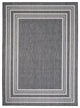 8'x10' Gray Stripe Border Indoor/Outdoor Area Rug