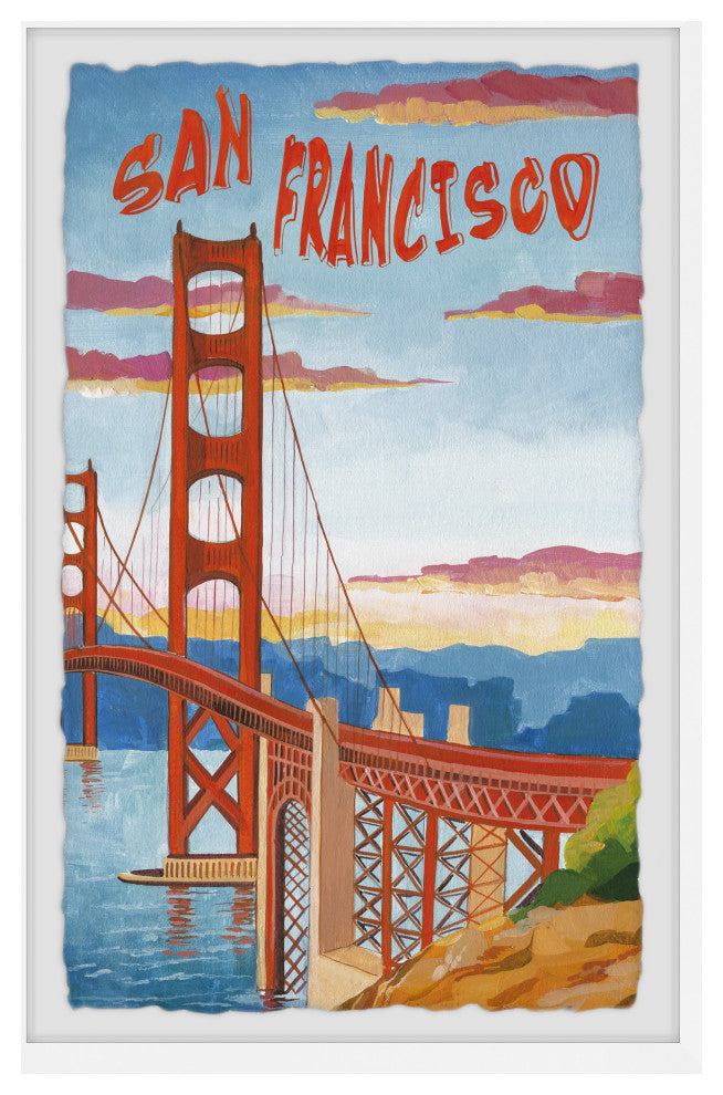 "The Iconic Golden Gate Bridge" Framed Painting Print, 24x36
