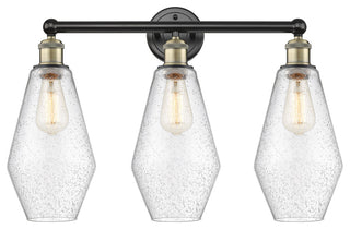 Cindyrella 3-Light 25" Bath Vanity Light, Black Antique Brass, Seedy Shade