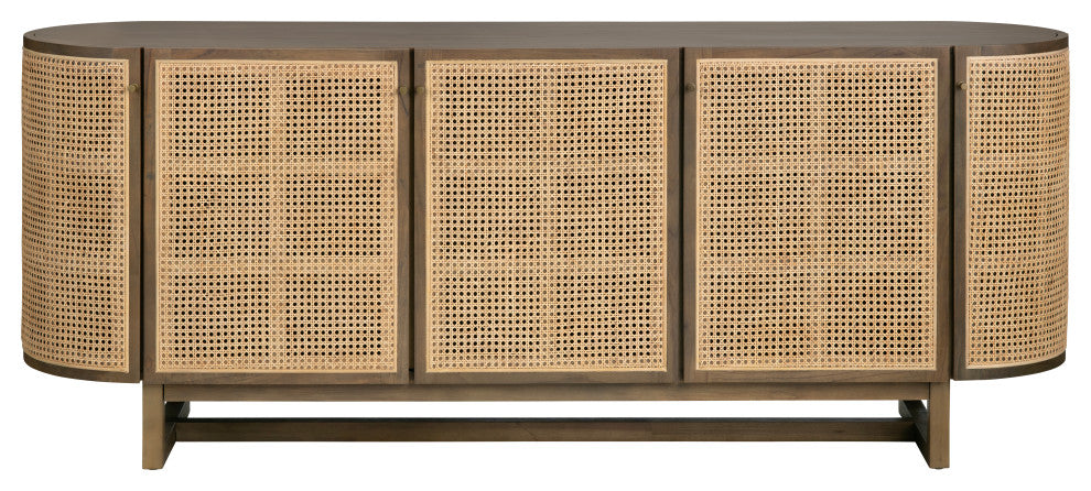 Oval Shaped Five Door Media Credenza Sideboard